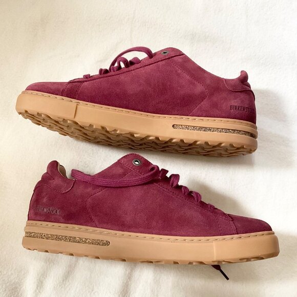NEW BIRKENSTOCK BURGANDY red suede leather sneaker shoes MENEU42 US9 WOMEN 10.5 - Picture 5 of 9